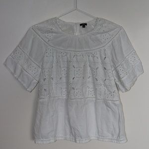 Italian Boutique White Cotton Embroidered Shirt